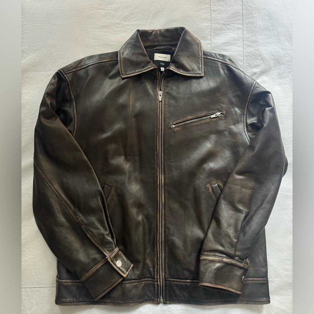 Reformation Veda Marco leather oversized jacket xs pit stop - Picture 8 of 8